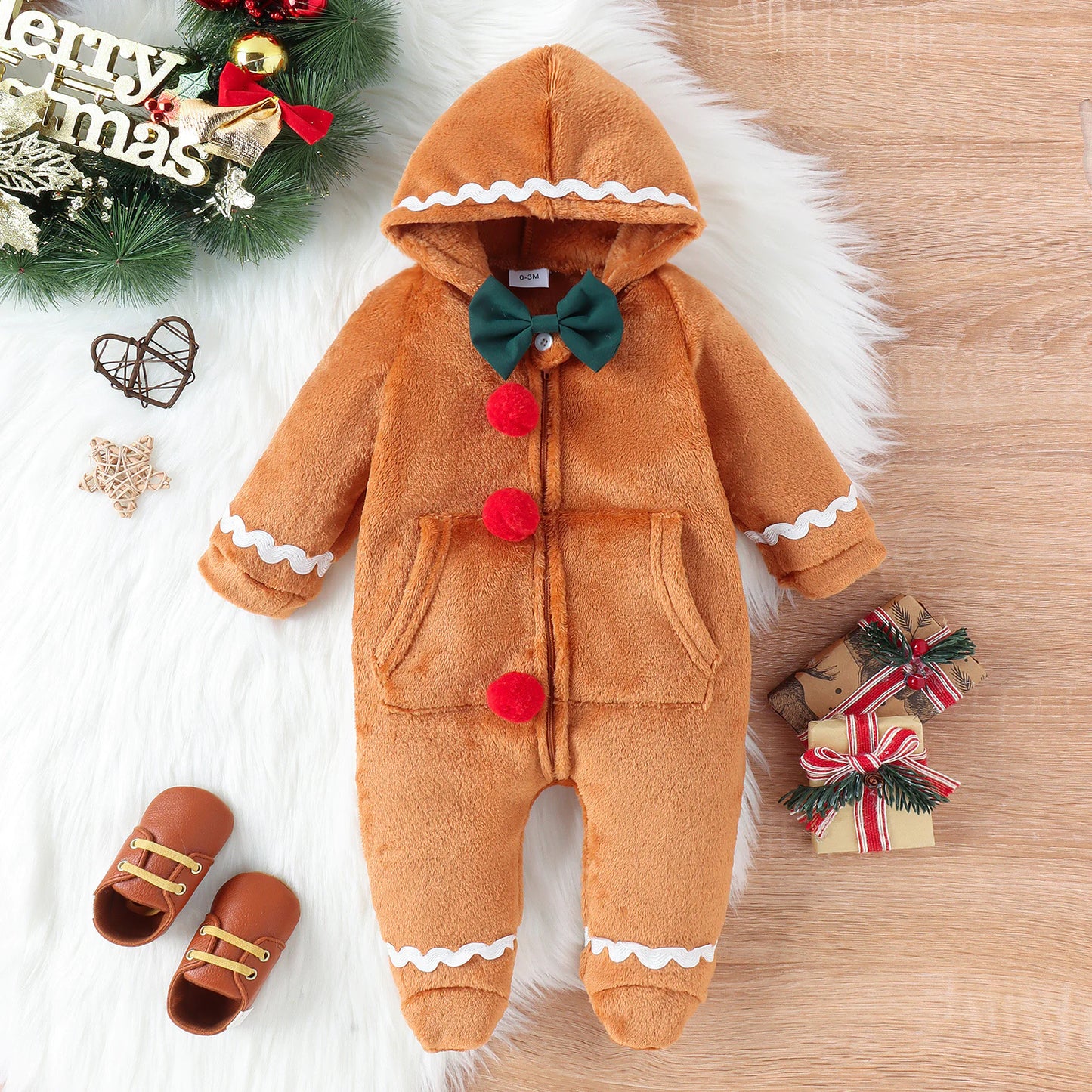 Baby Christmas Gingerbread Romper