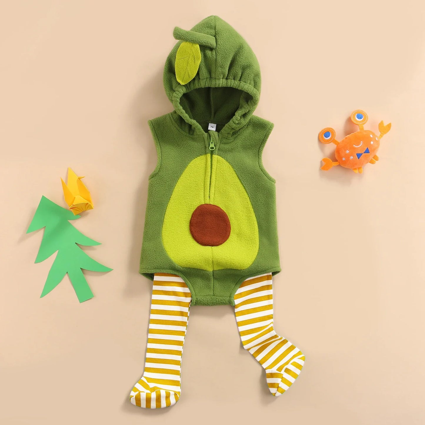 Avocado Baby Hooded Romper