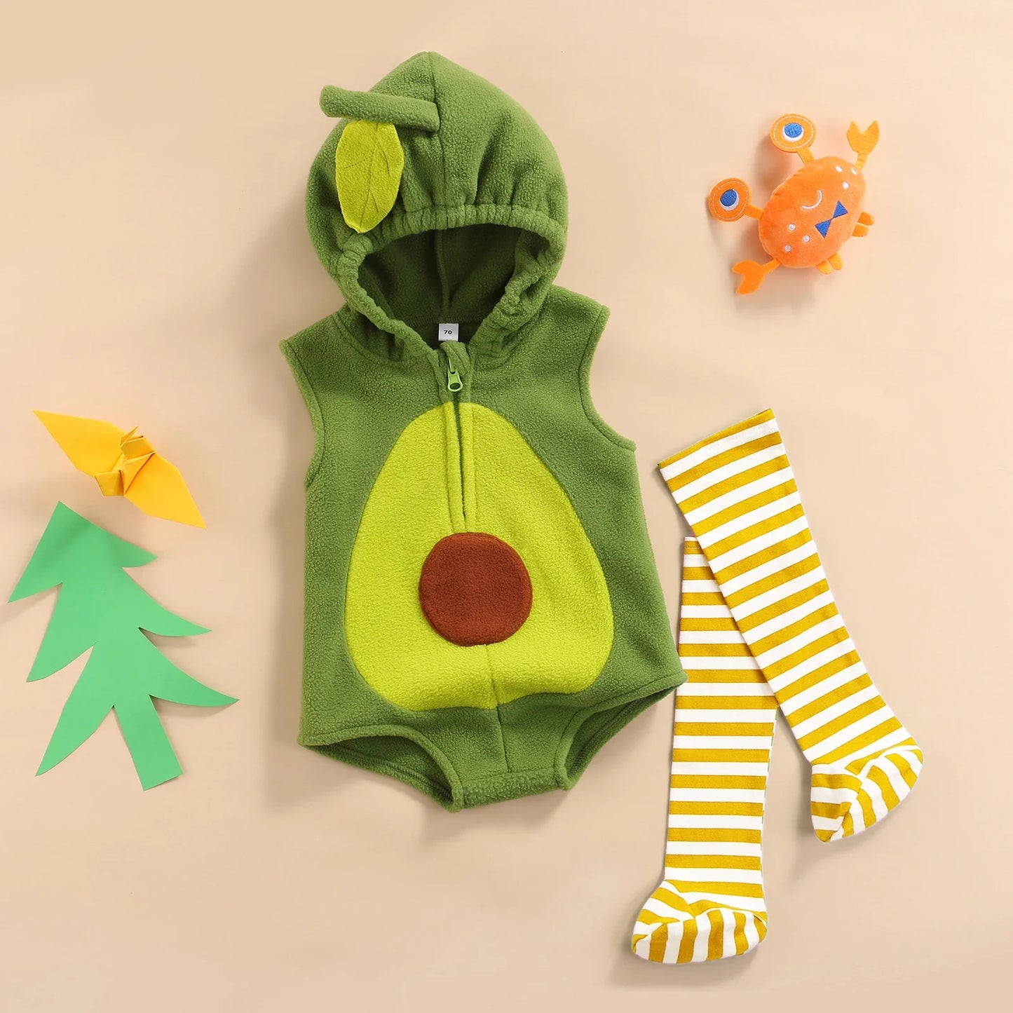 Avocado Baby Hooded Romper